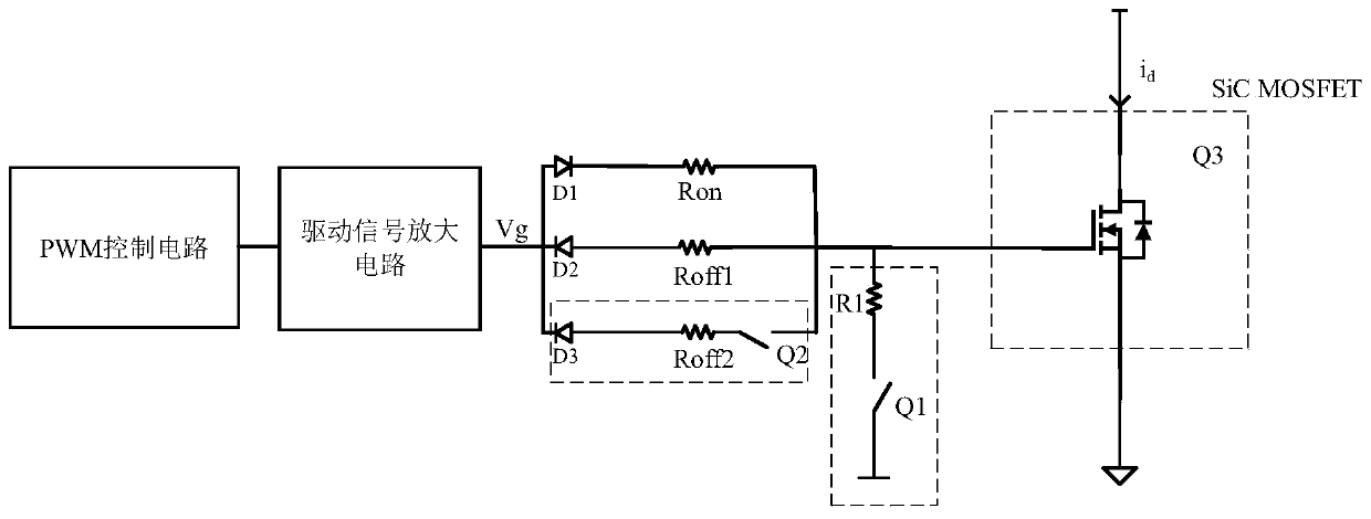 Drive circuit of silicon carbide semiconductor field effect transistor
