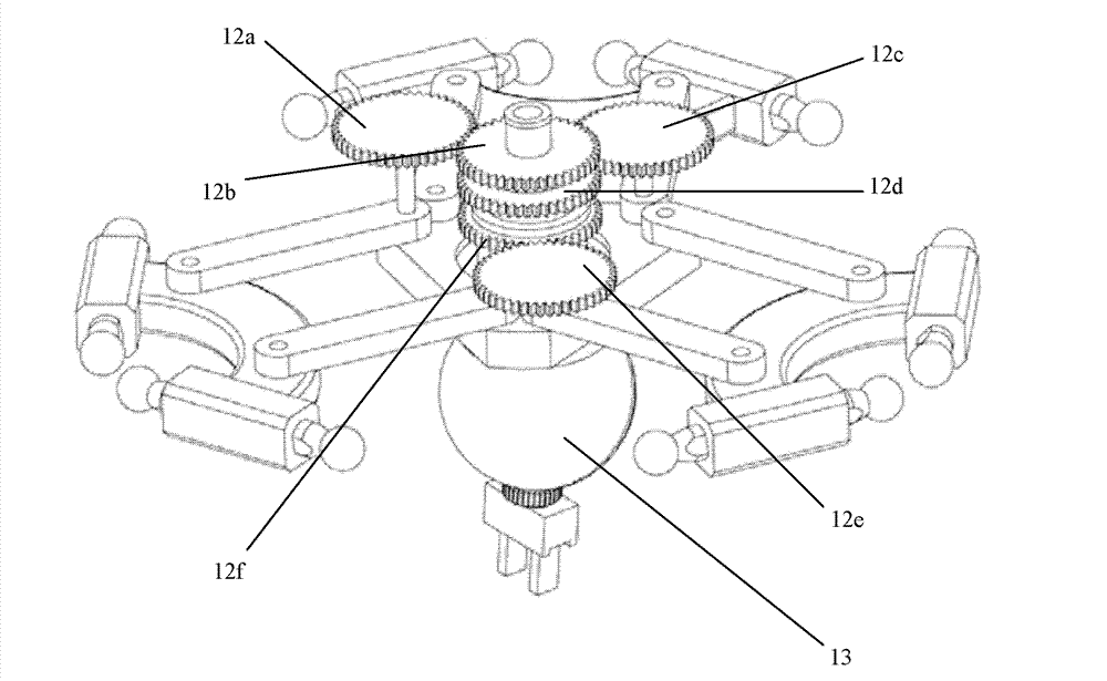 High-speed moving parallel mechanical arm with six degrees of freedom