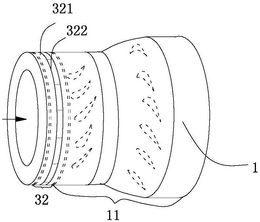 Gas introducing device before gas turbine