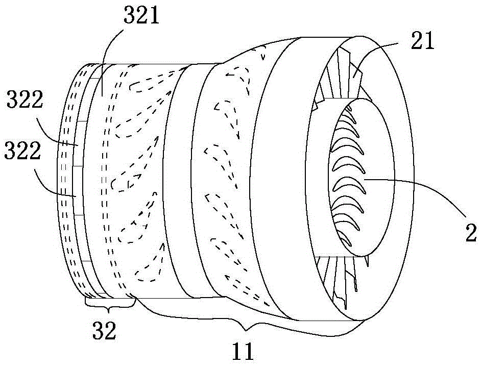 Gas introducing device before gas turbine