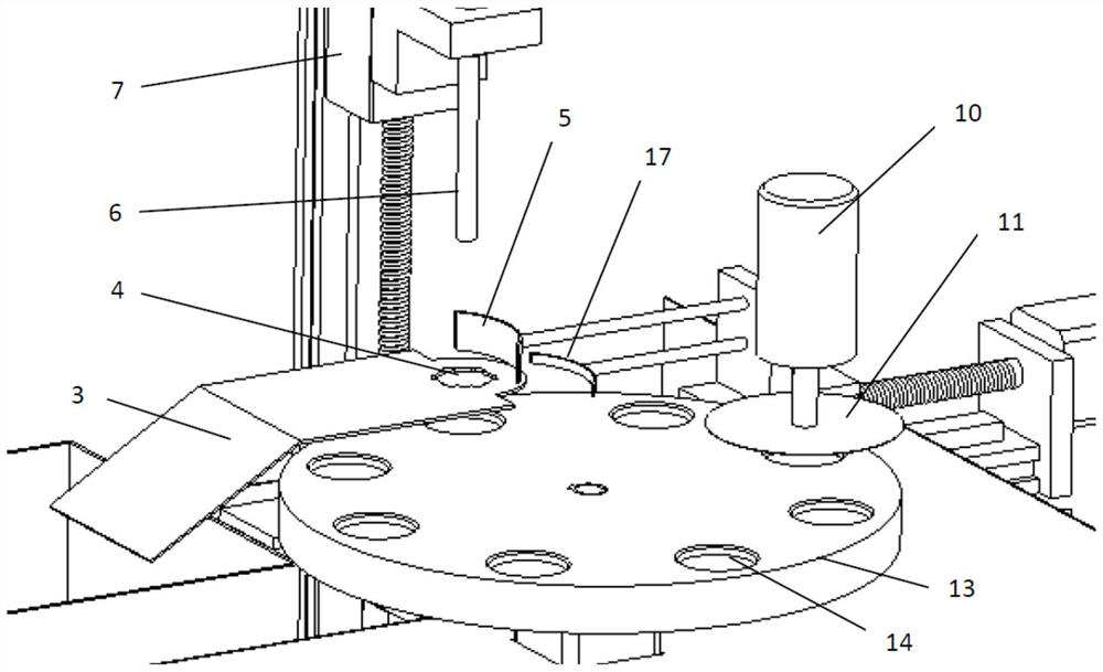 A turntable semi-automatic lychee pitting and peeling machine