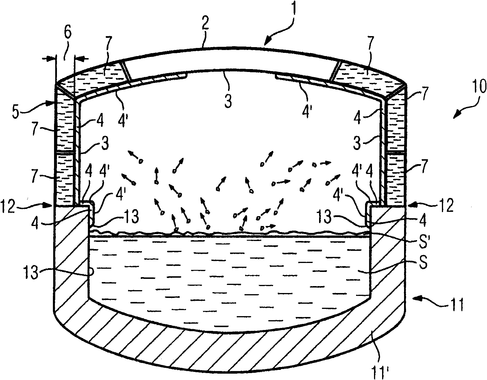 Cover for a furnace for receiving molten material, particularly metal, and furnace for receiving molten material