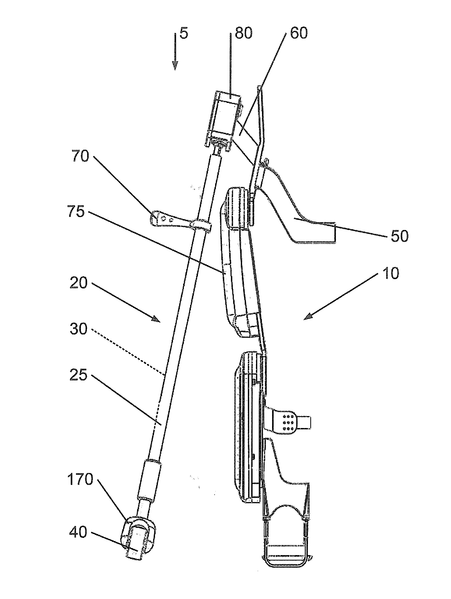 Gait device with a crutch