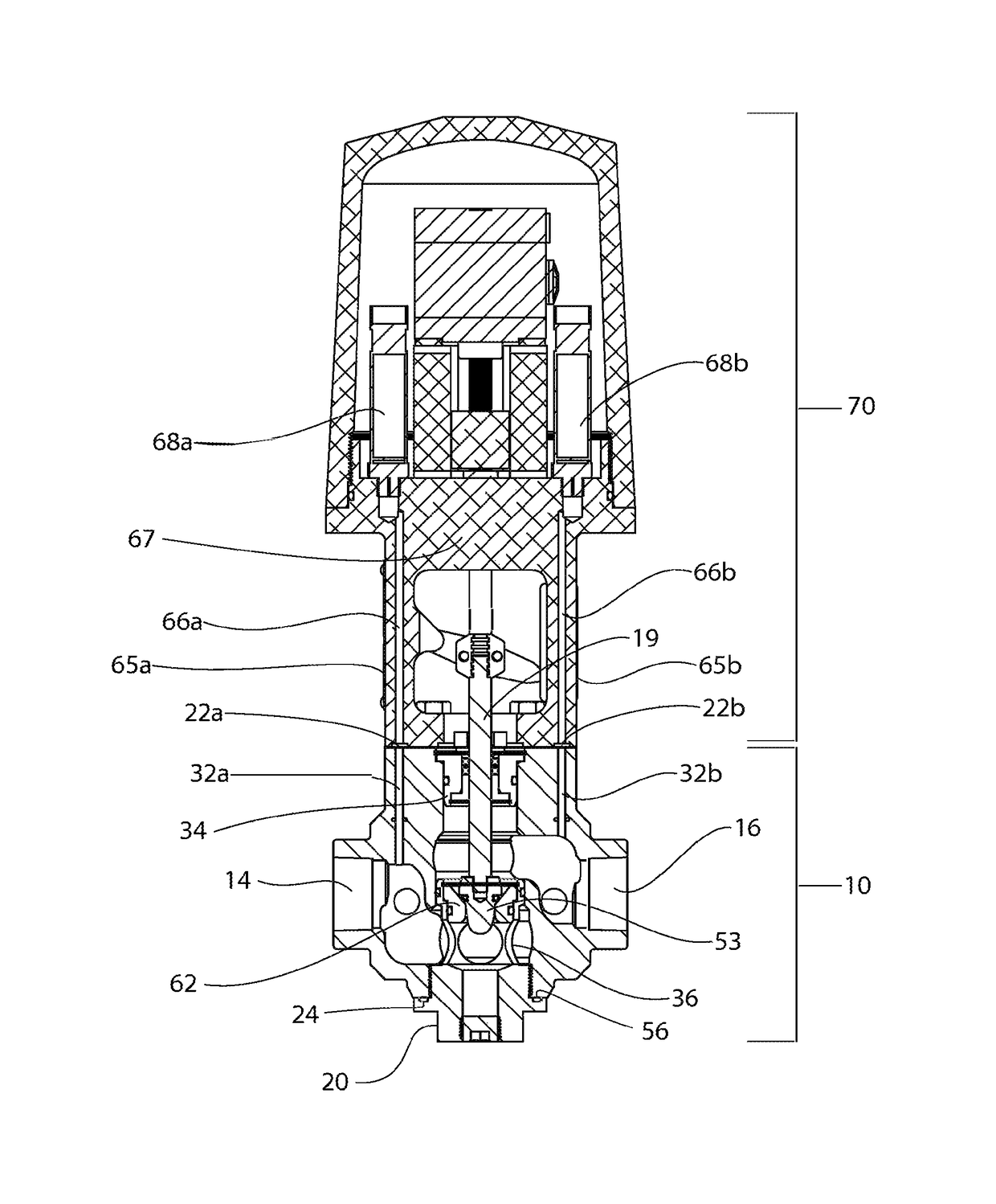 Dual cartridge temperature control valve