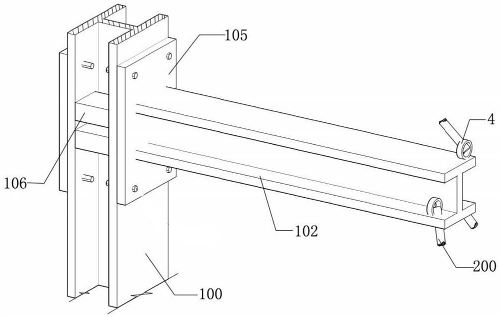 A fully assembled prestressed frame cable system composite structure