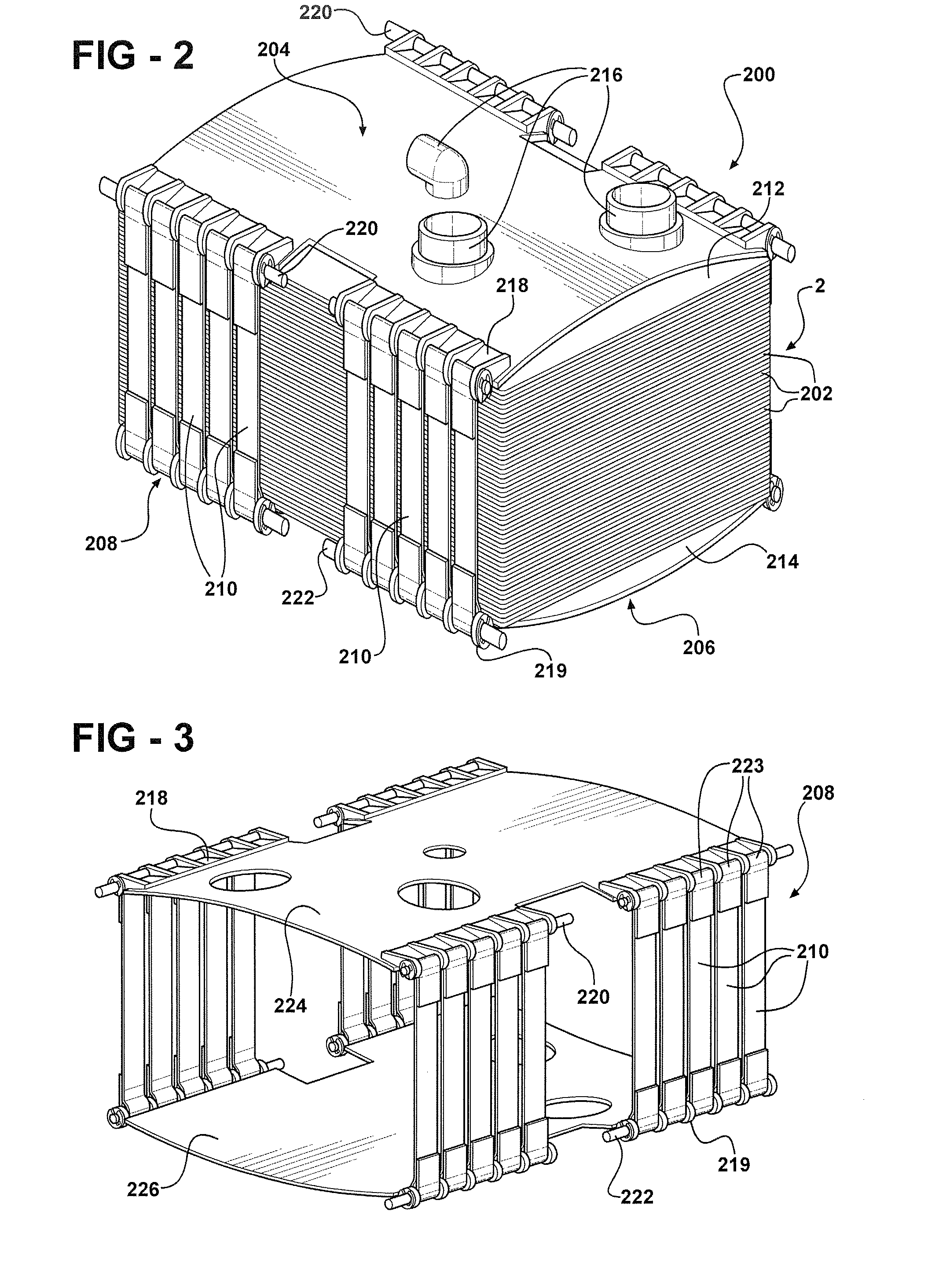 Fuel cell compression retention system using compliant strapping