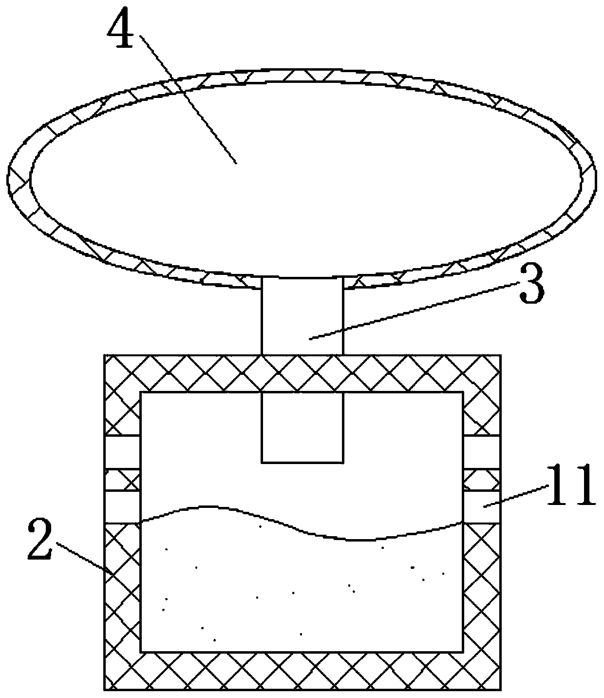 Device for increasing oxygen content of sewage based on object mass
