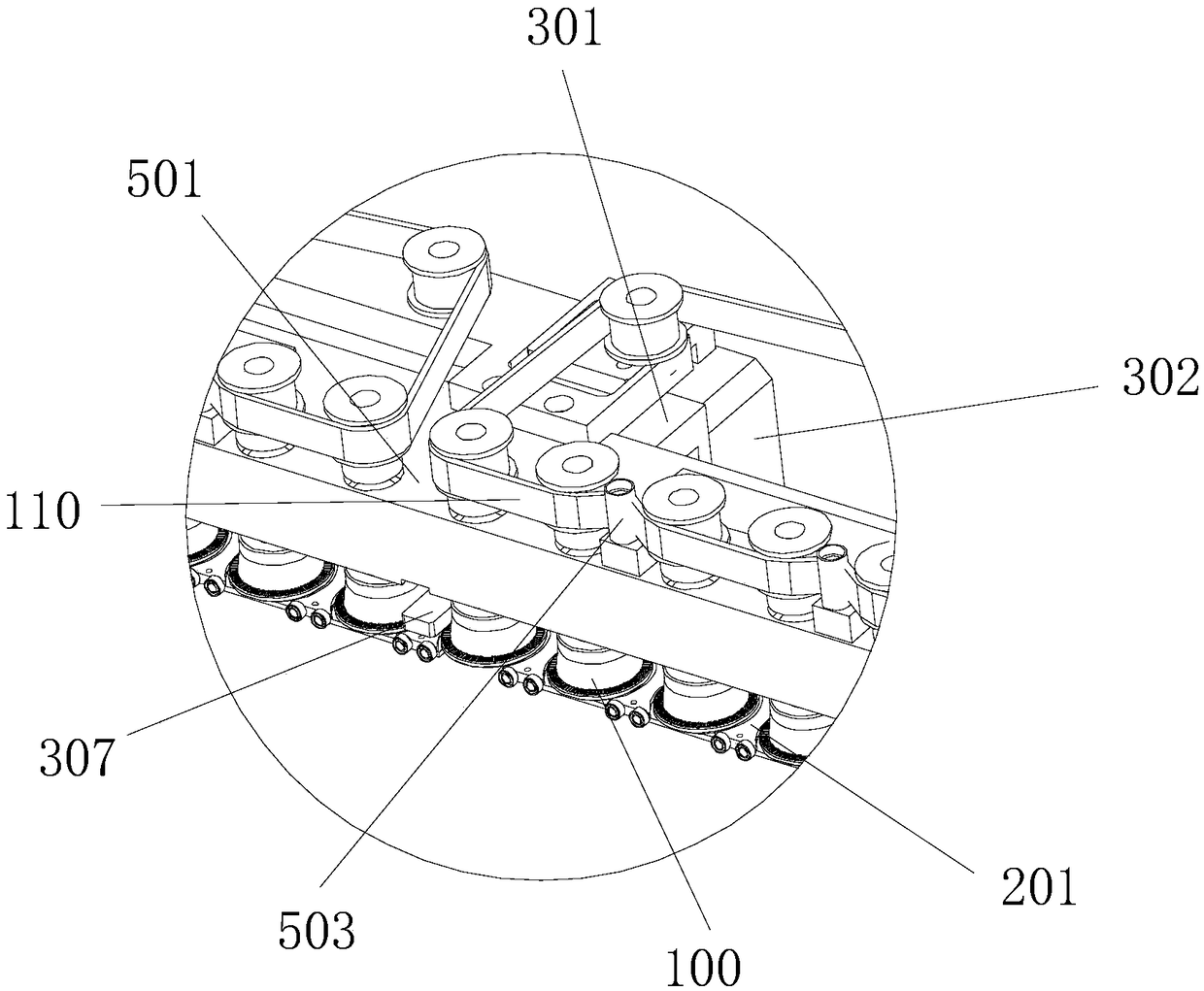 Naked guide rail of automatic optic inspection device