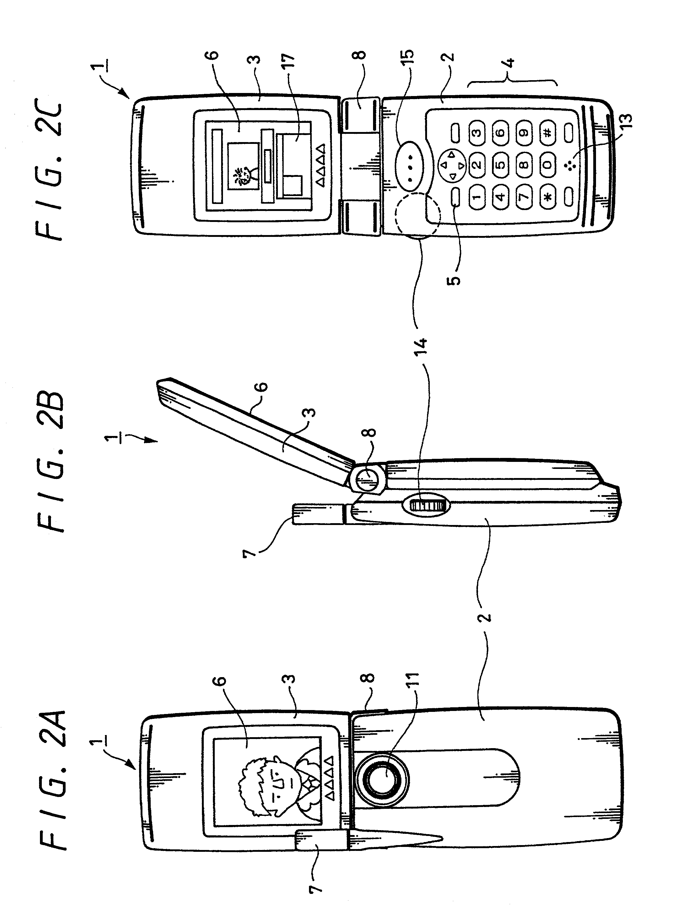 Telephone and camera with a bidirectionally rotatable lid having a display mounted thereon
