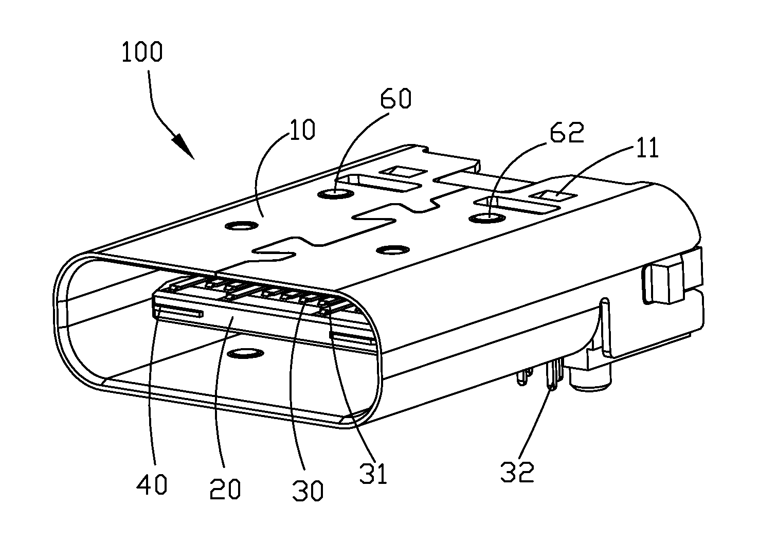 Electrical connector with inner shell in two pieces