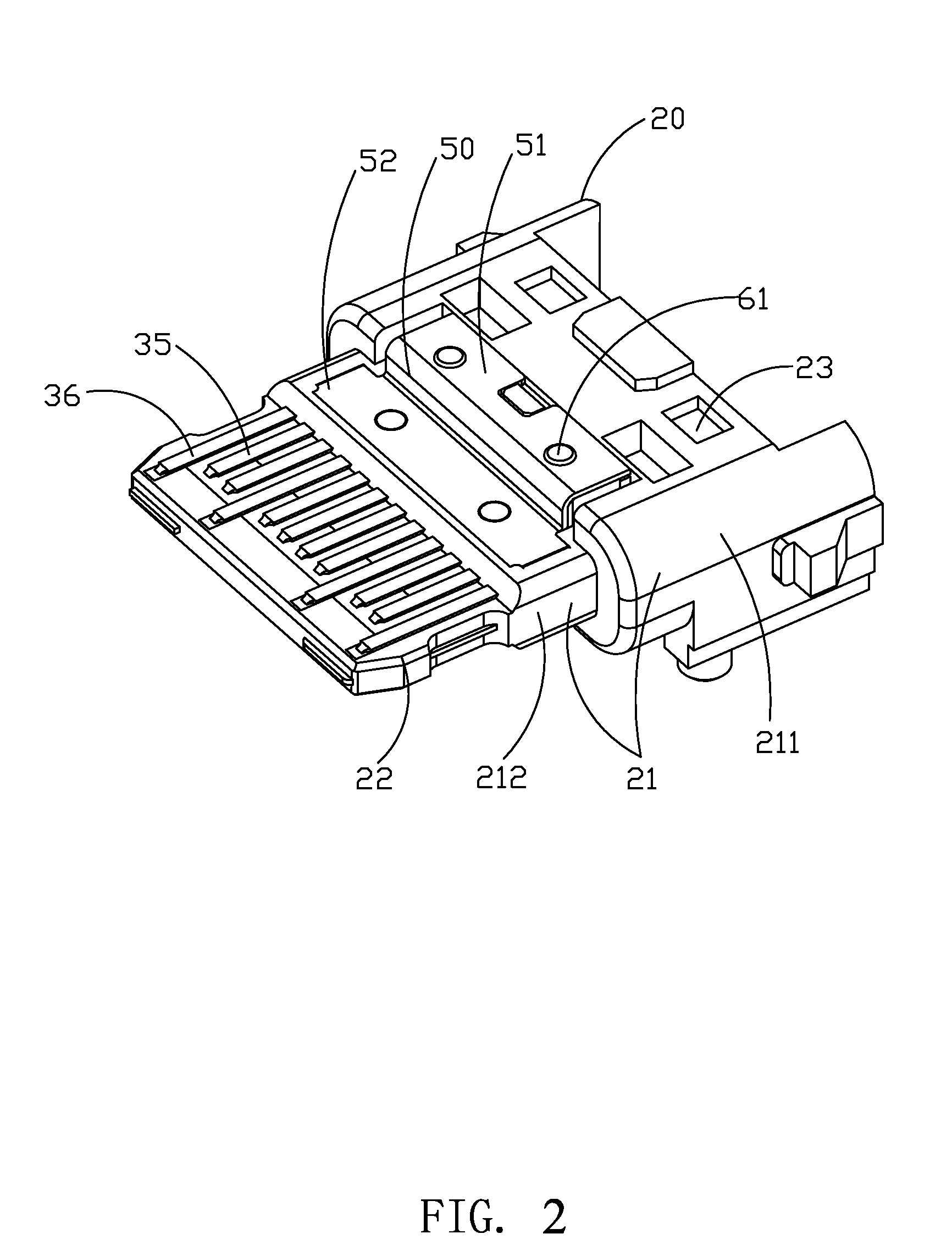 Electrical connector with inner shell in two pieces