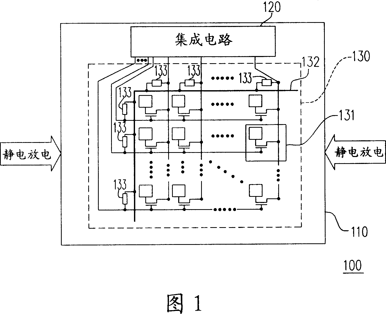 Structure of display panel for improving the static discharge resistance