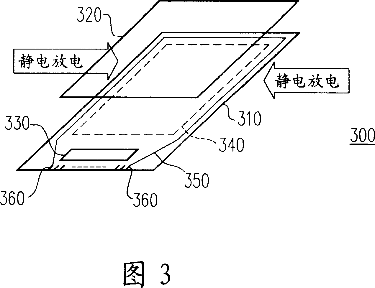 Structure of display panel for improving the static discharge resistance