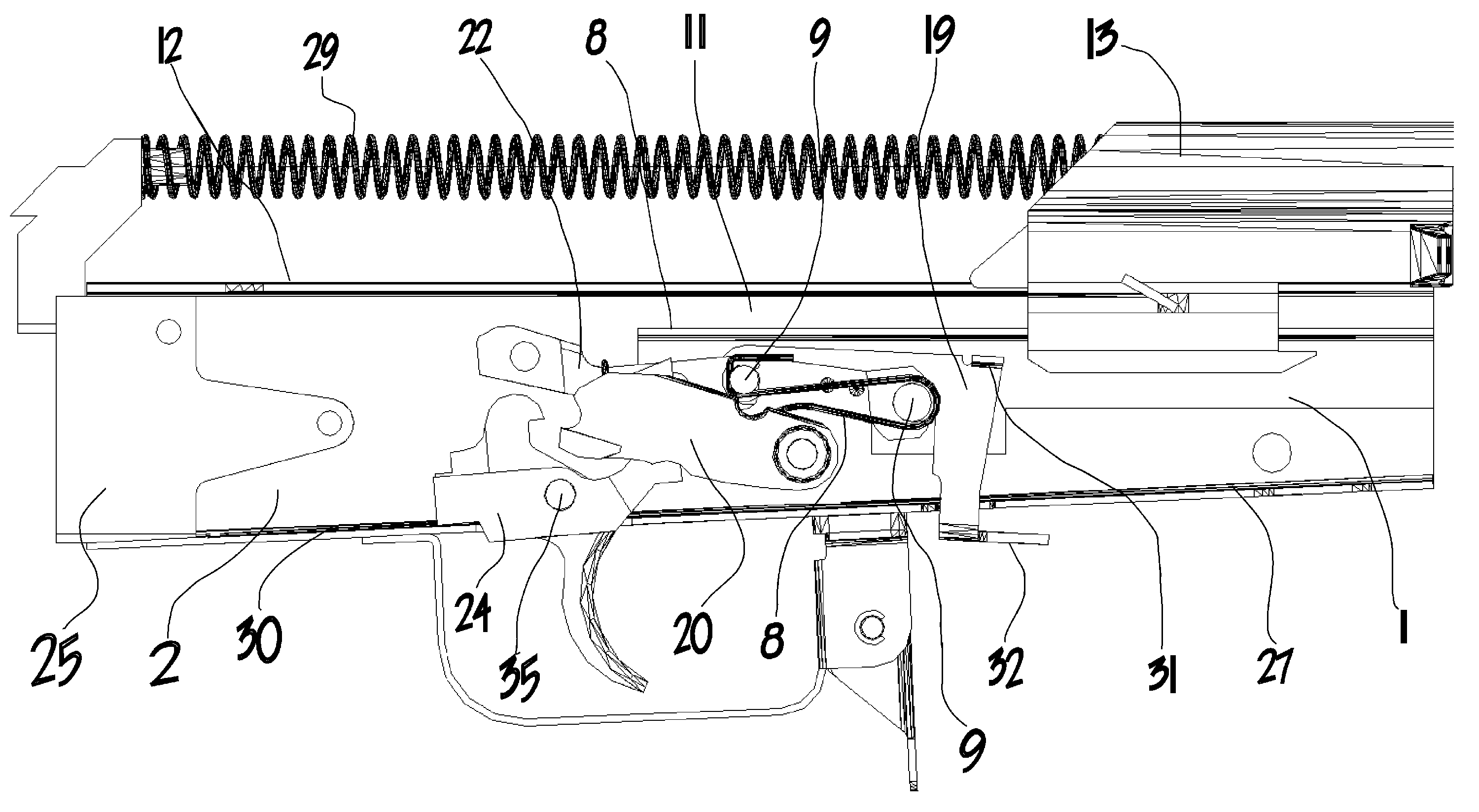 Apparatus and method for preventing the bolt carrier of a firearm from moving forward after firing the last round of ammunition, and signaling when the firearm has run out of ammunition.
