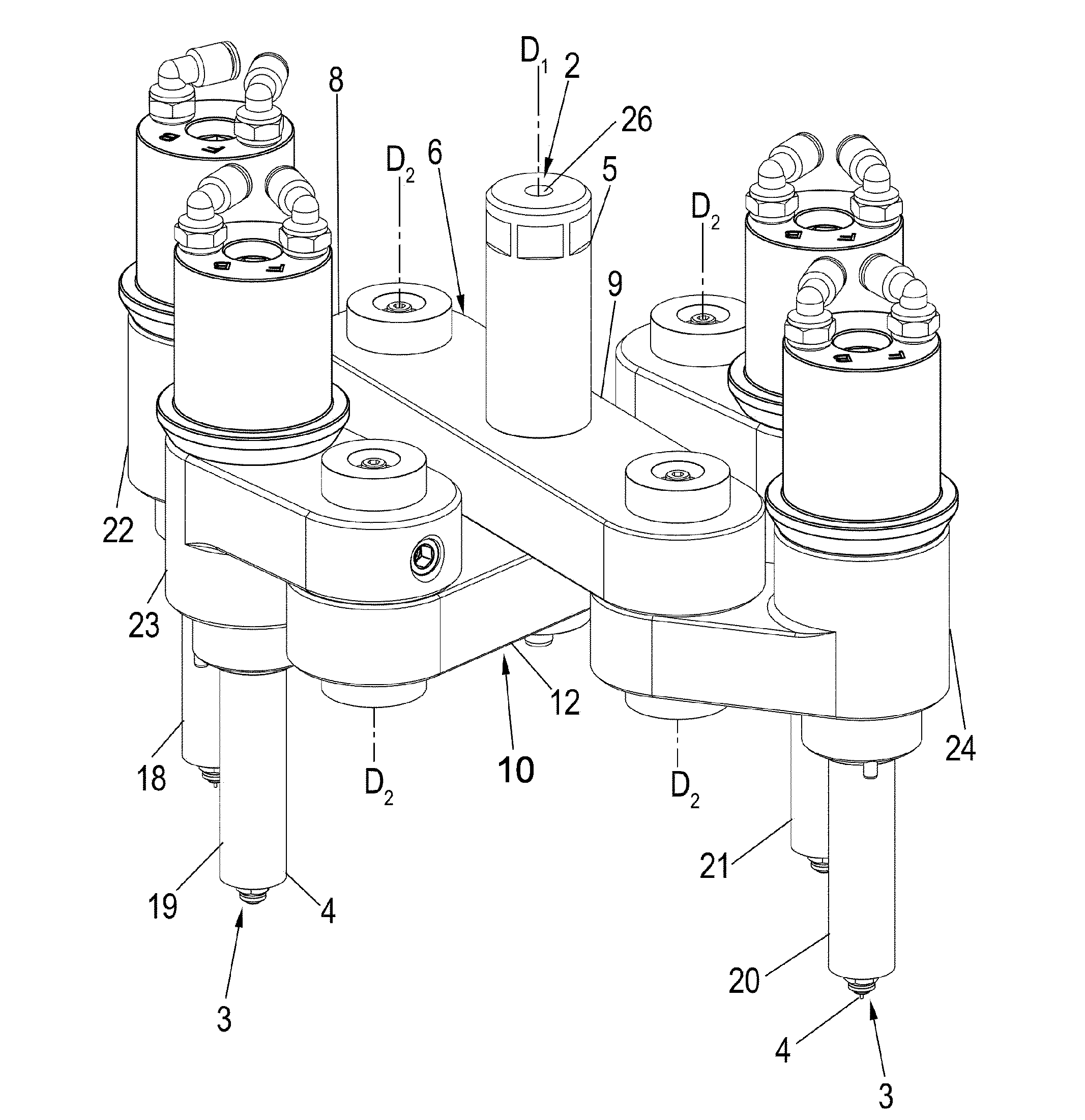 Hot channel distributor arrangement for a hot channel system