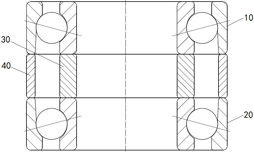 Method for selectively matching face-to-face and back-to-back assembled bearing space rings by using pre-tightening force