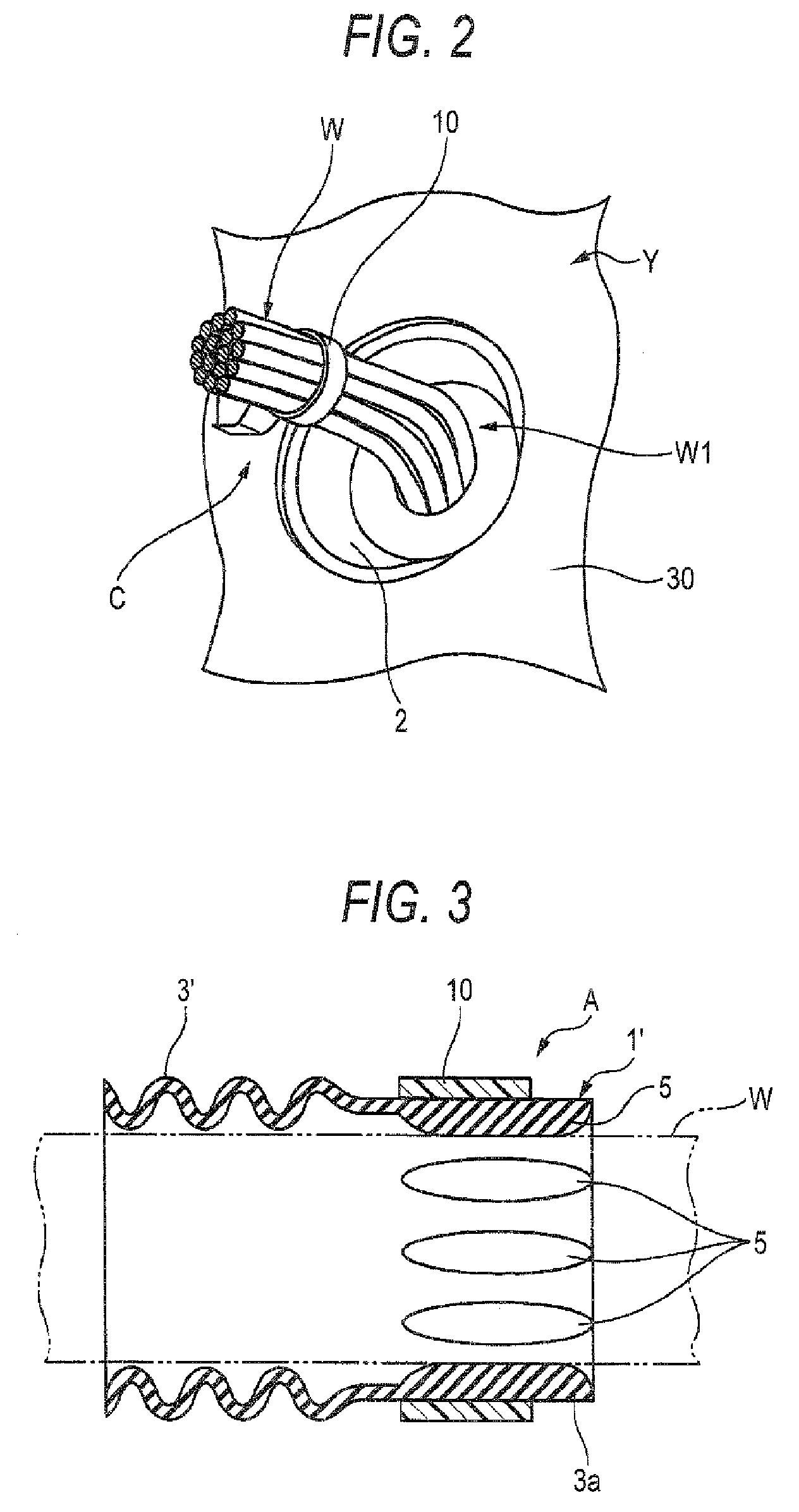 Wire harness water cut-off structure