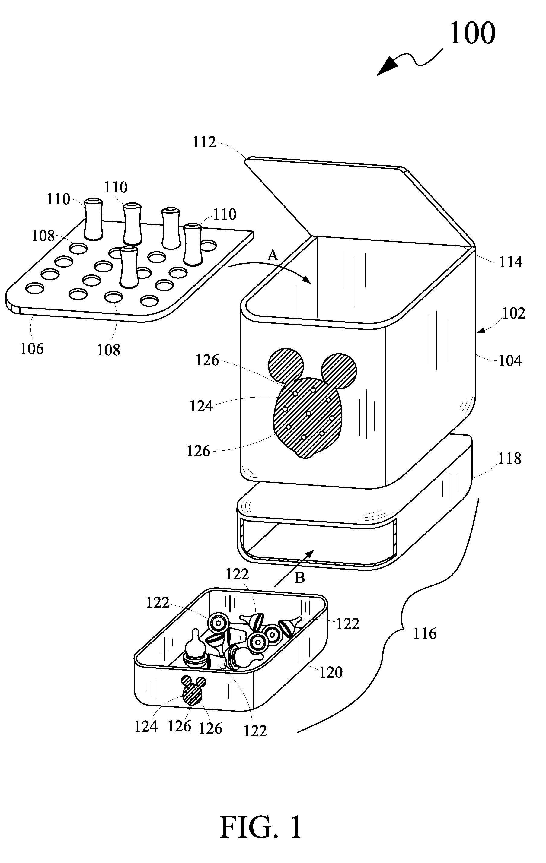 Apparatus for storing baby bottles