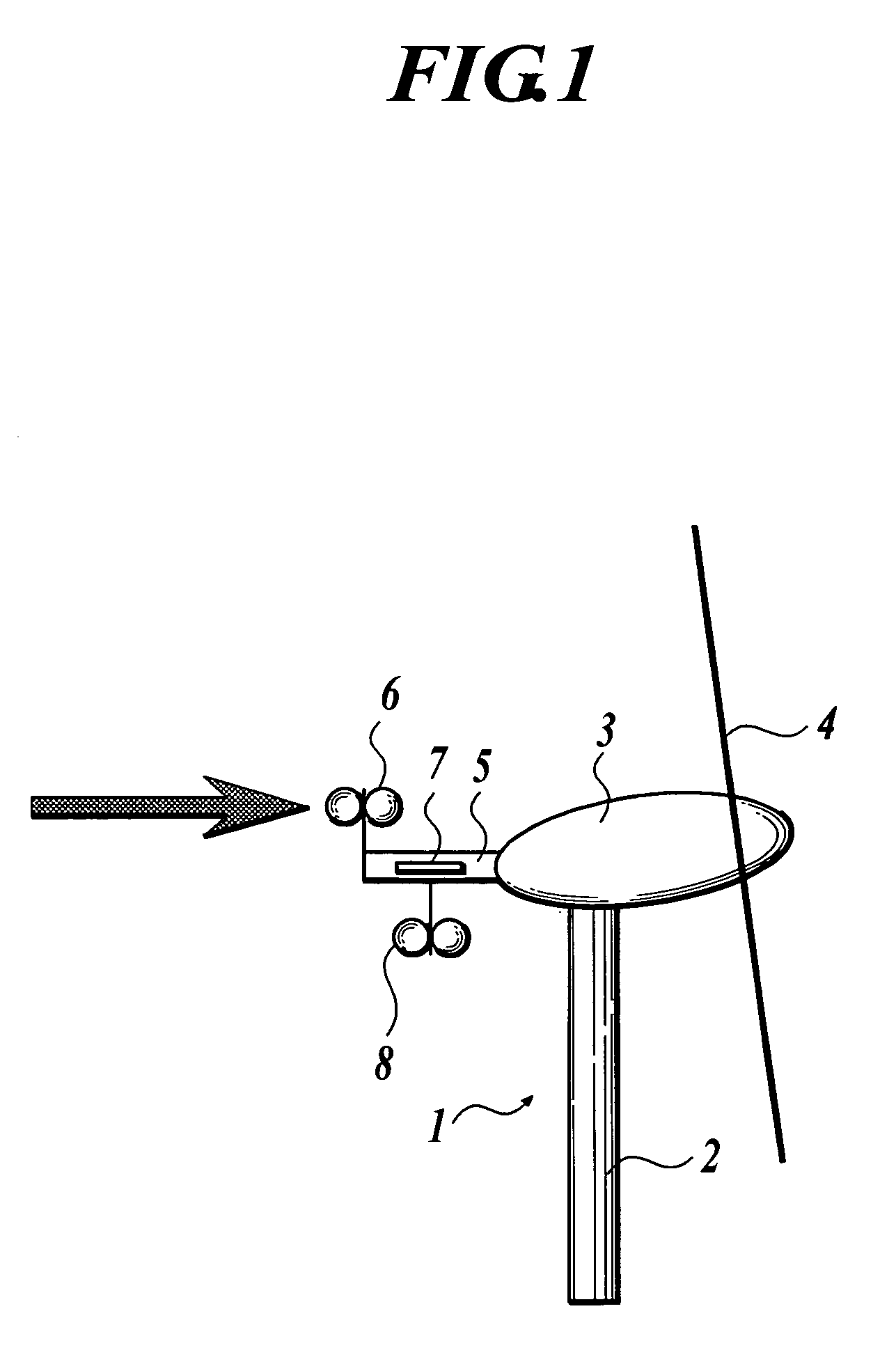 Horizontal axis wind turbine and method for measuring upflow angle