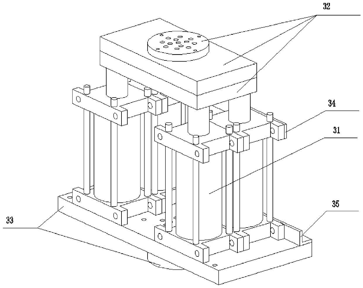 Vertical type salvage system with double barges and lifting steel strands for hydraulically-synchronous lifting sunken vessel