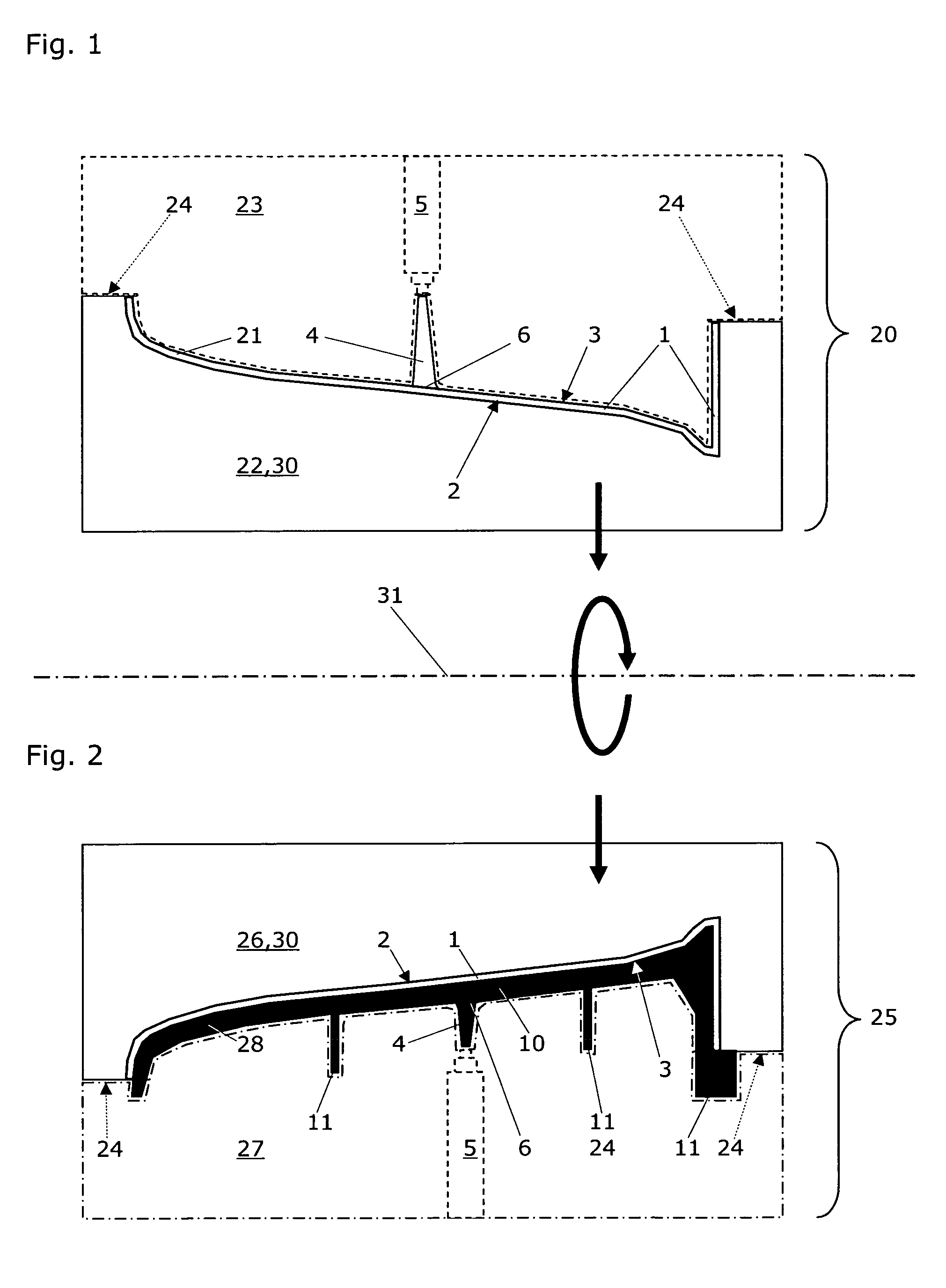 Injection molding method for manufacturing plastic parts