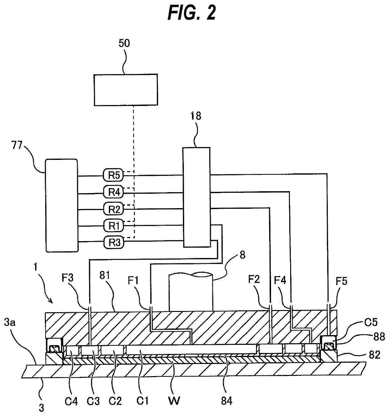 Method of detecting a polishing surface of a polishing pad using a polishing head, and polishing apparatus