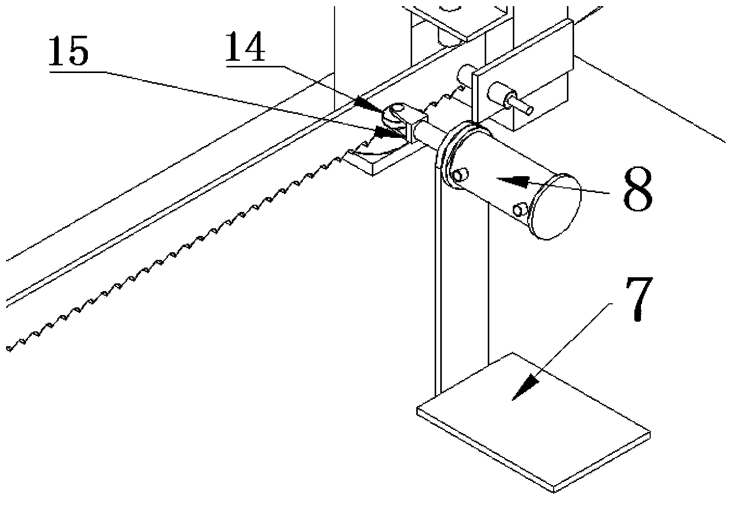 Active inhibition device and method for band-saw blade vibration on the basis of master vibration modal prediction