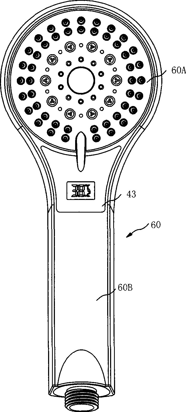 Gondola water faucet with temperature display