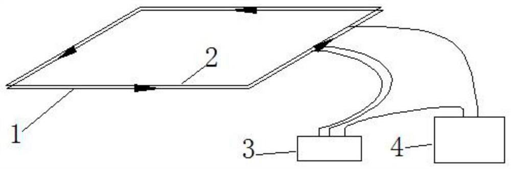 Double-loop zero-flux transient electromagnetic detection device