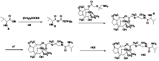 Preparation of valnemulin and hydrochloride of valnemulin
