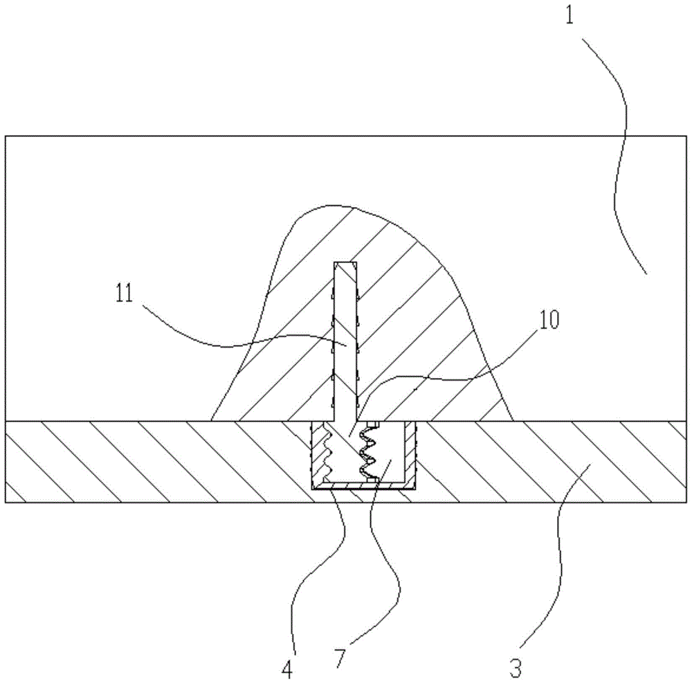 Implantable pole sleeve butt joint structure and cabinet adopting implanted pole sleeve joint structure
