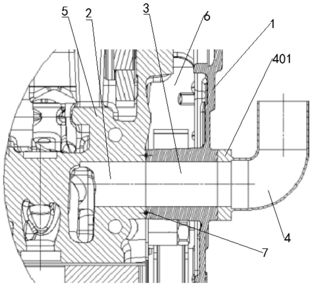 Engine front end water outlet structure