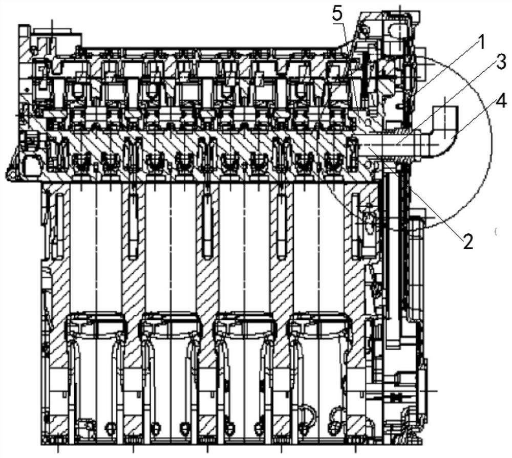 Engine front end water outlet structure