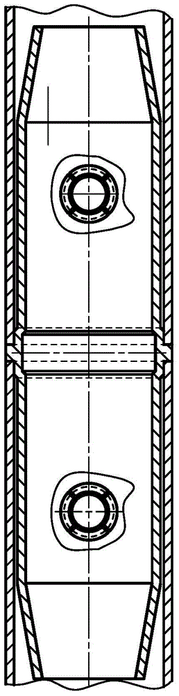 Mobile box column abutting-joint assembly connecting part with expansion locking liner