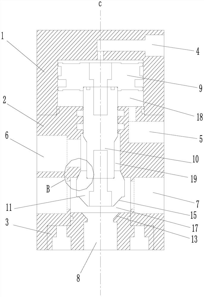 Two-position three-way valve and air blowing assembly