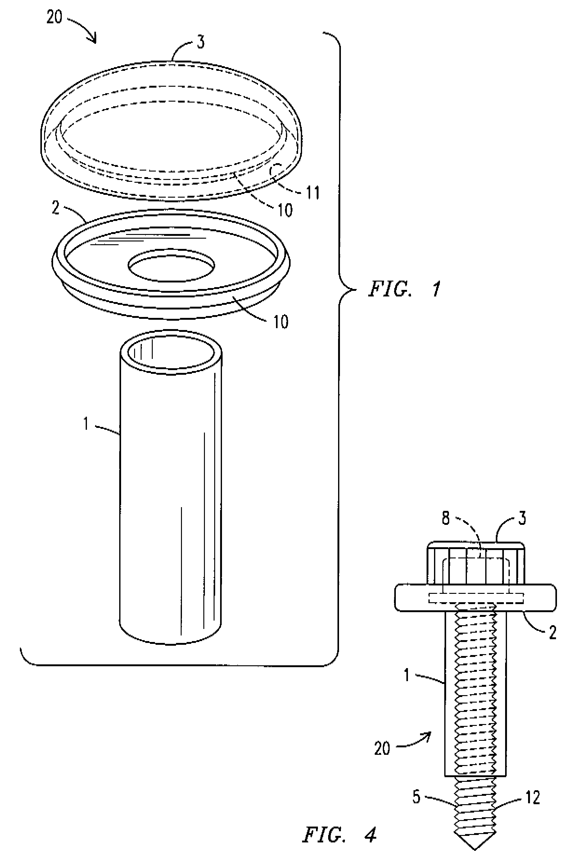 Mounting device for frameworks and method