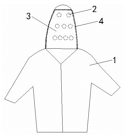Anti-laddering clothing with windproof hat