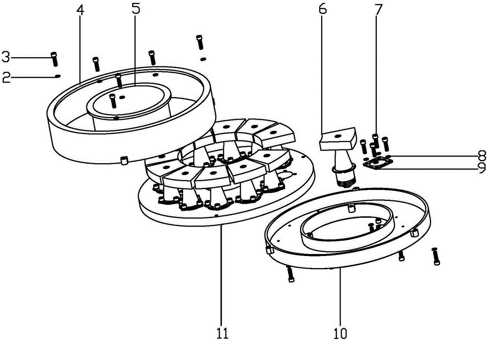 Large-size axial ultrasound-assisted end face grinding abrasive disk