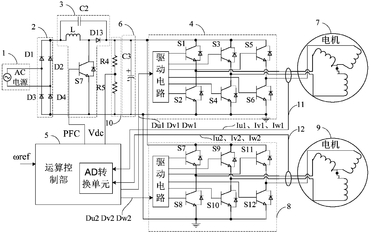 Motor control system and frequency conversion air conditioner