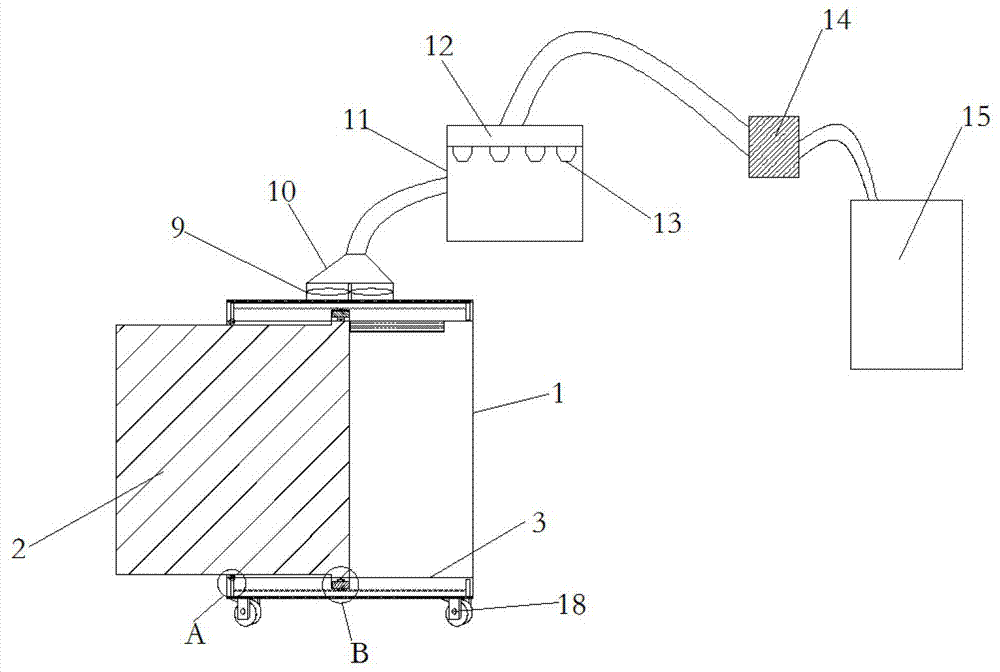 Collection processing device for bamboo cutting dust