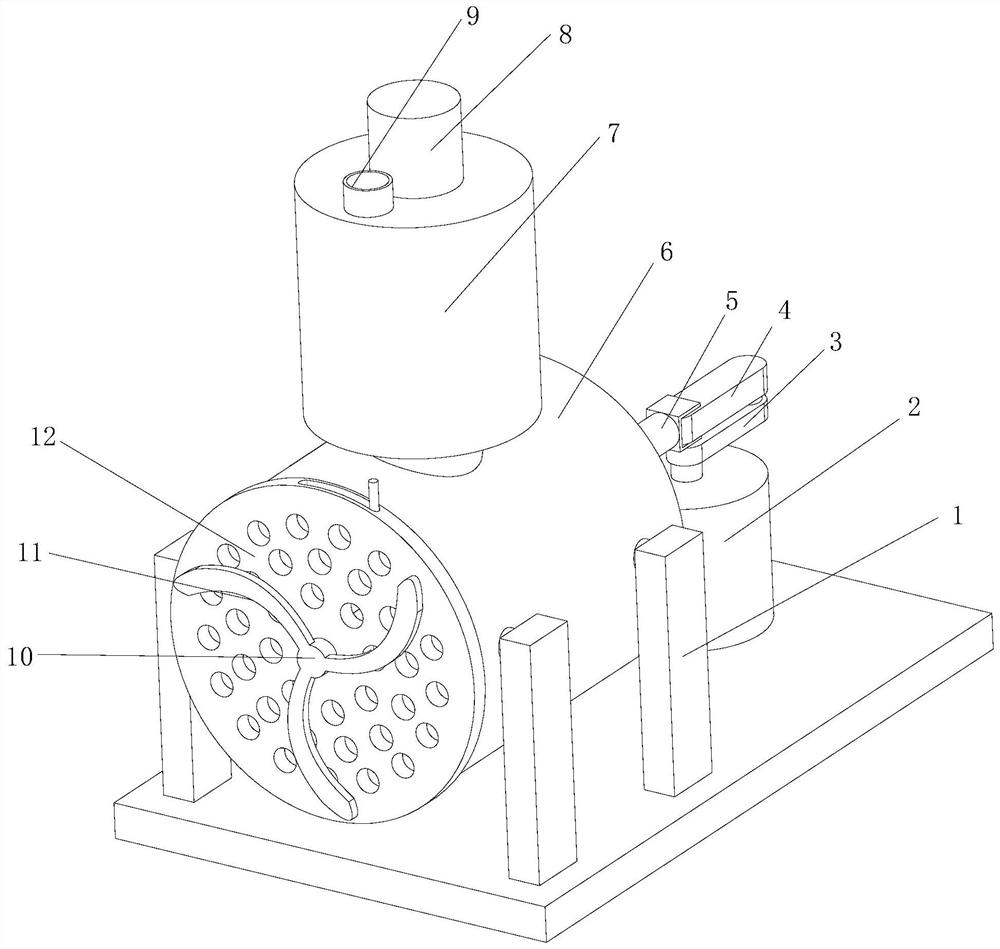 A feed processing device for raising hedgehogs