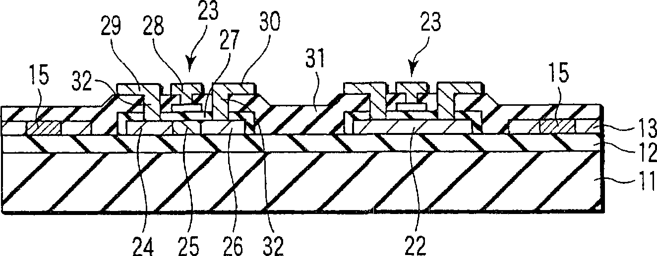 Semiconductor device including semiconductor thin film, crystallizing method for the semiconductor thin film, and crystallizing apparatus for the semiconductor thin film