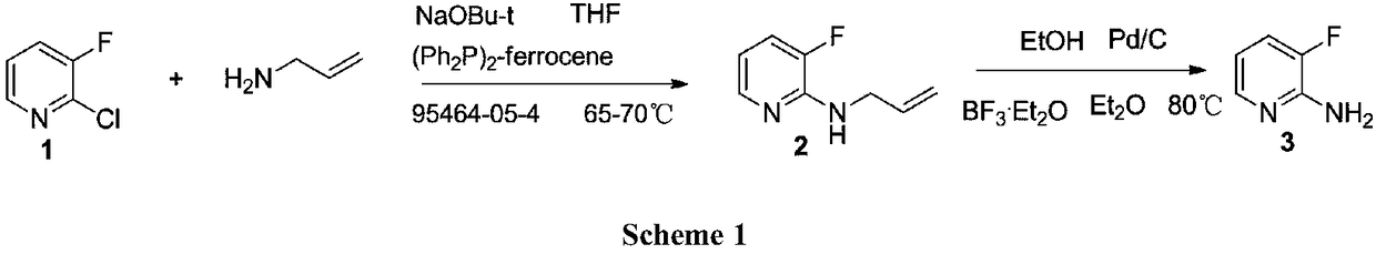 A kind of preparation technology of 2-amino-3-fluoropyridine