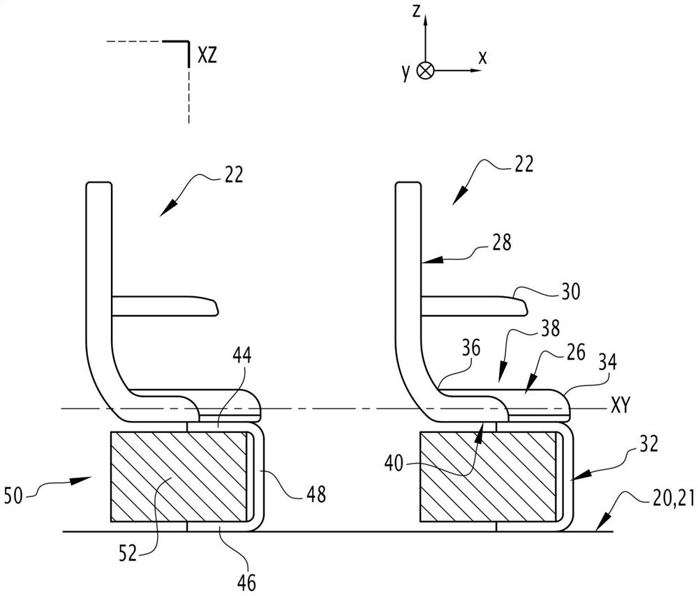 Vehicle seat with improved storage space and associated vehicle