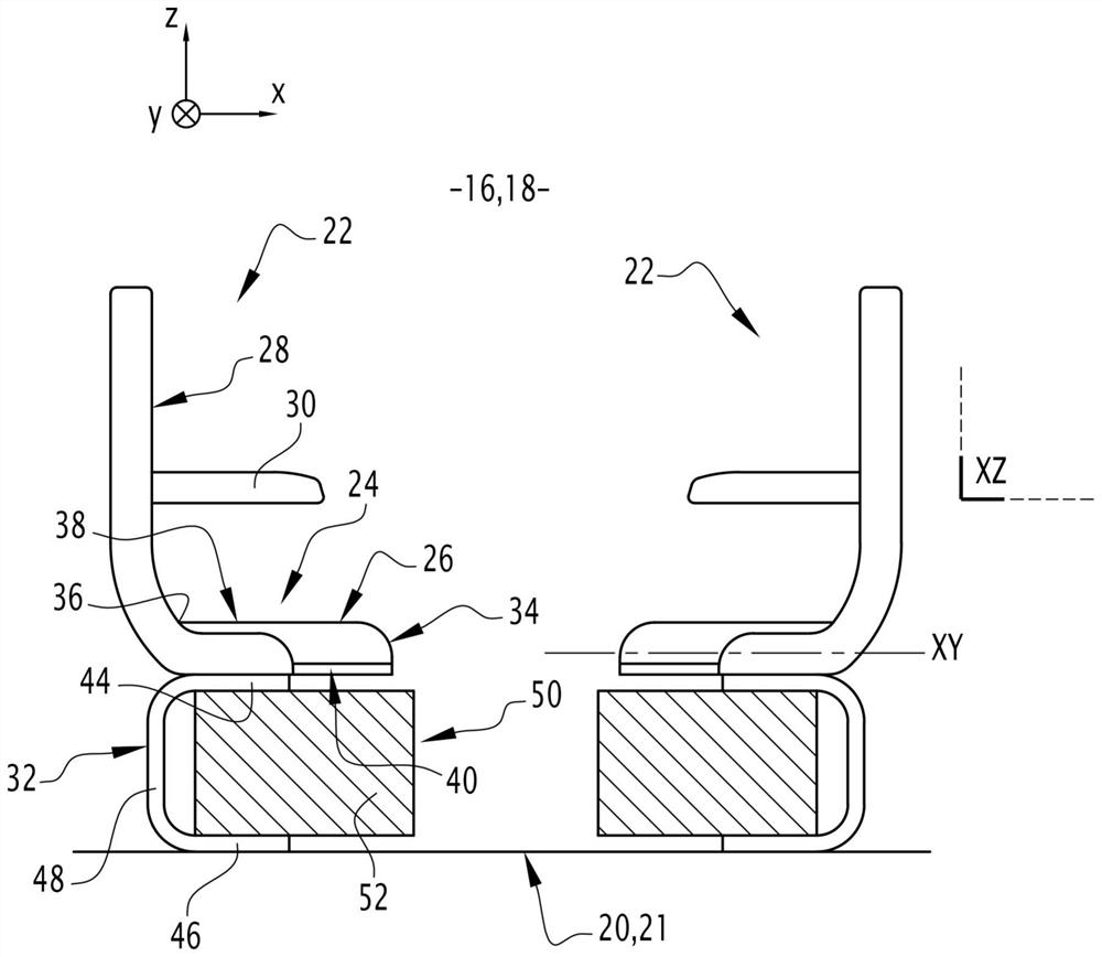 Vehicle seat with improved storage space and associated vehicle