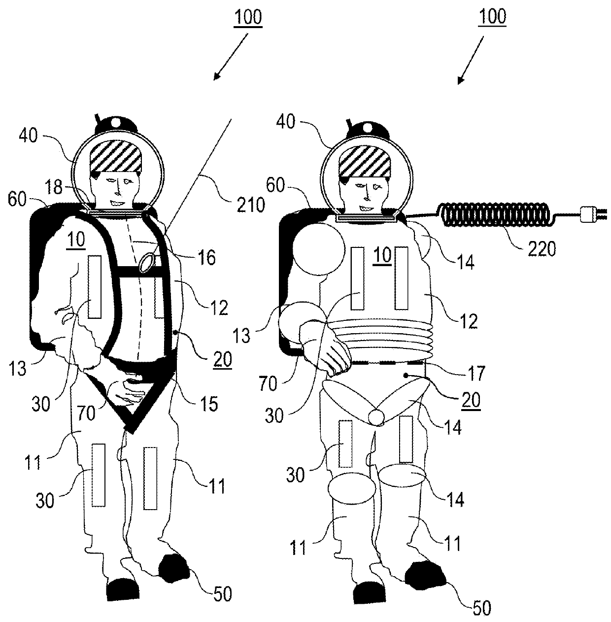 Protective suit for use in a cooling chamber