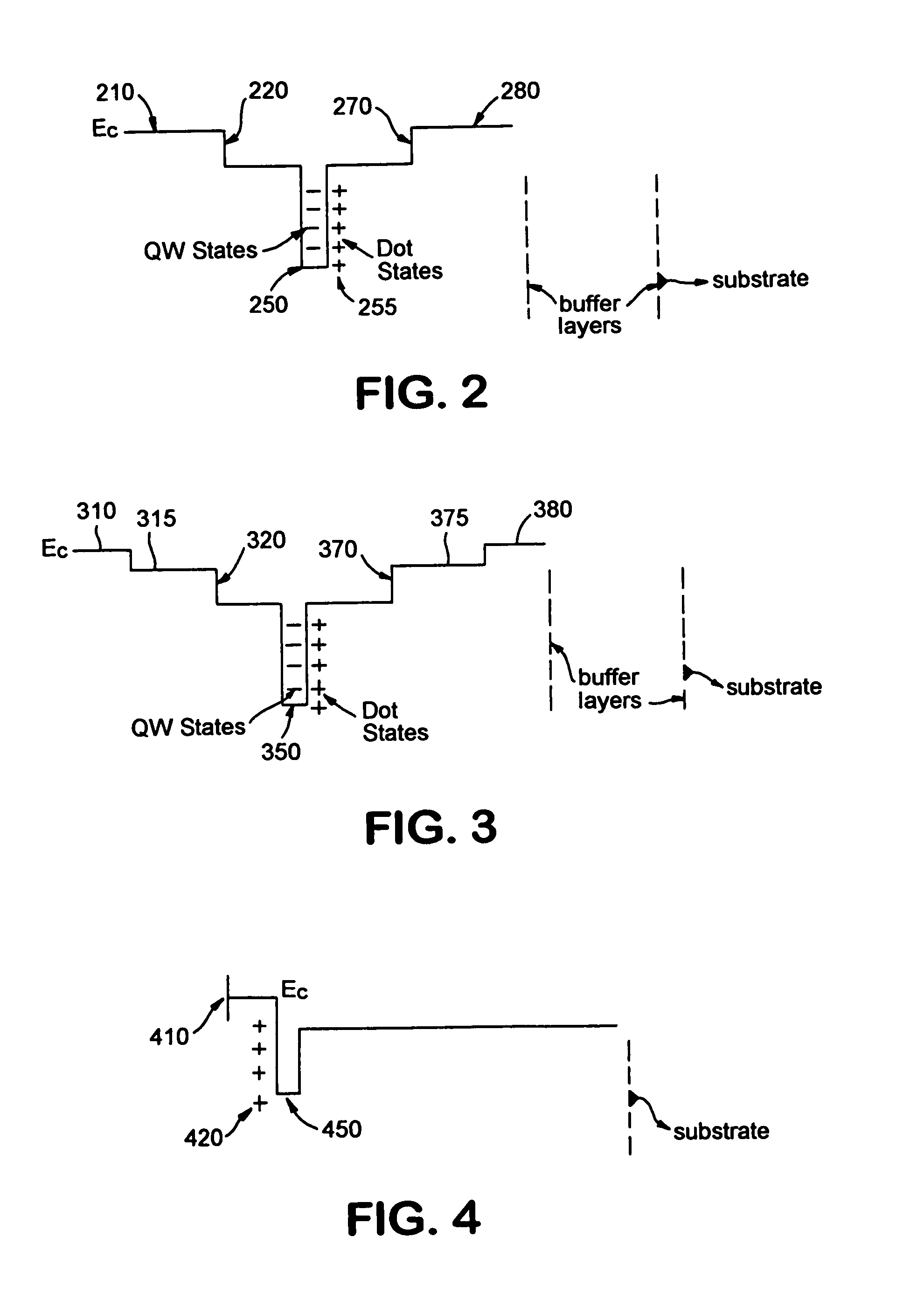 Device with quantum dot layer spaced from delta doped layer