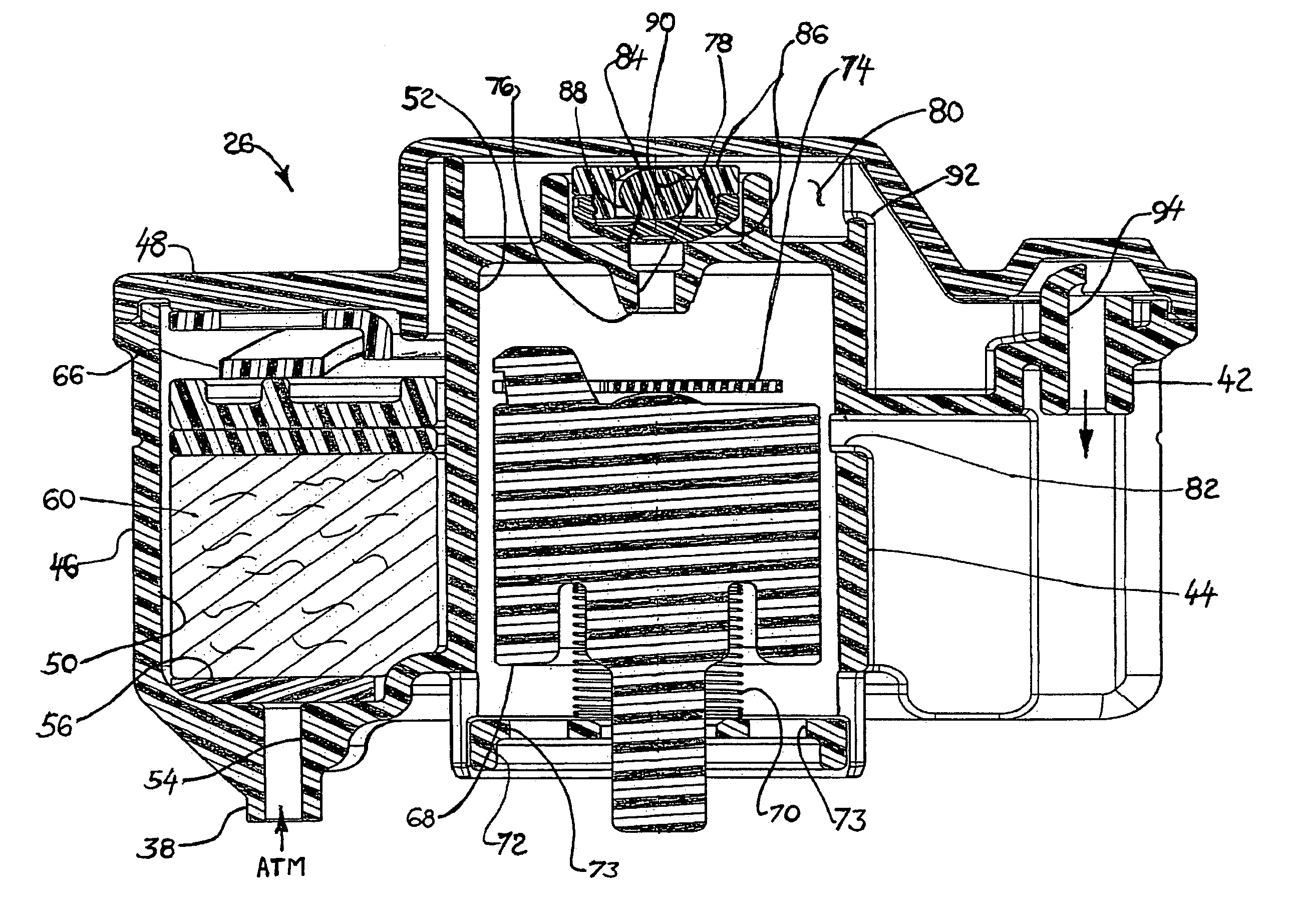 Integral vapor storage and vent valve assembly for use with a small engine fuel tank and vapor emission system employing same