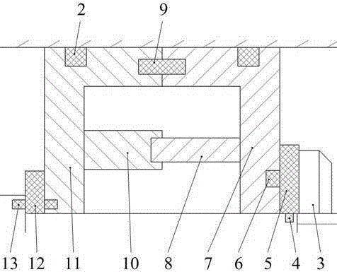 Combined connection device for preventing piston from rotating in radial direction and moving in axial direction