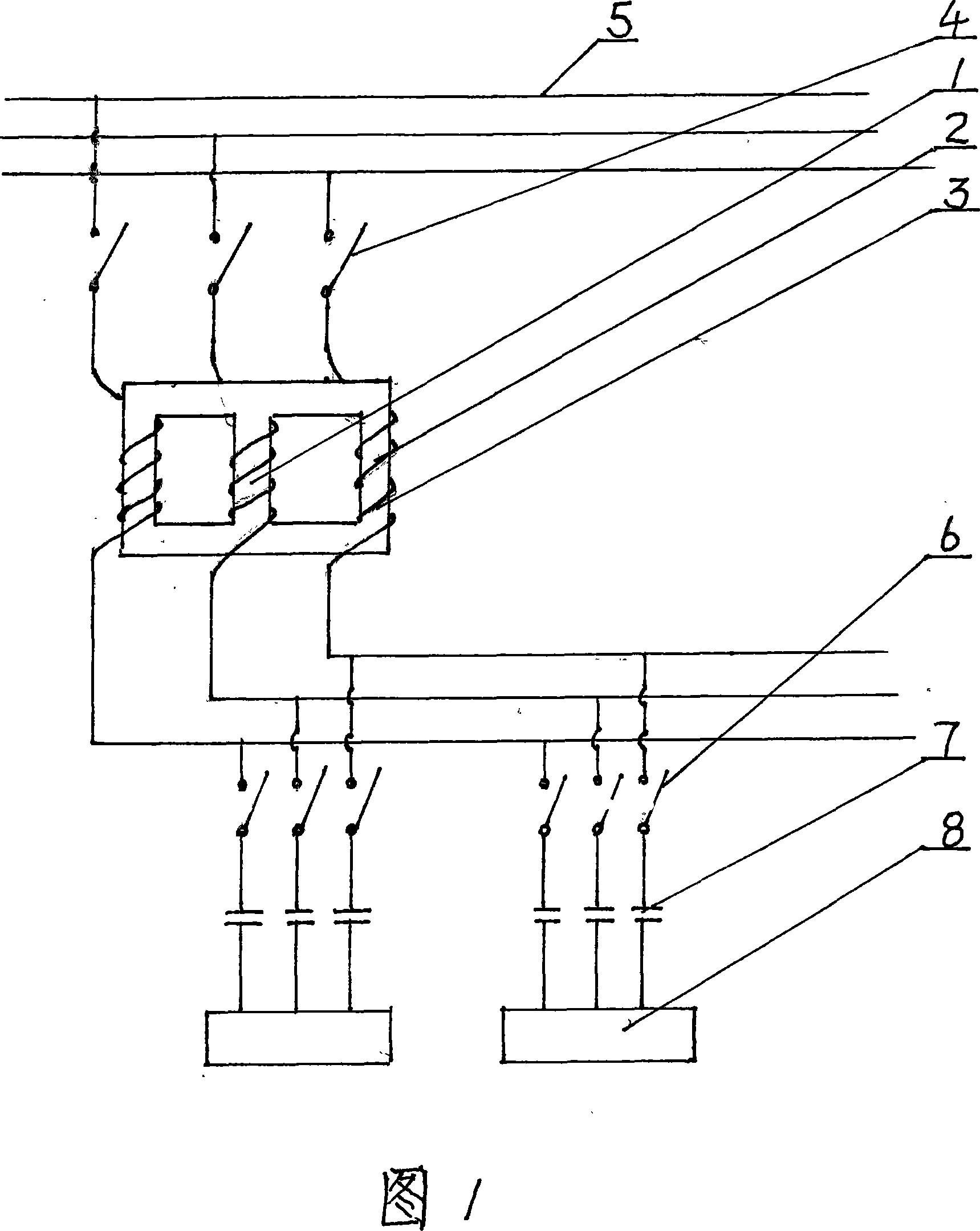 Harmonic cancellation and power compensating device
